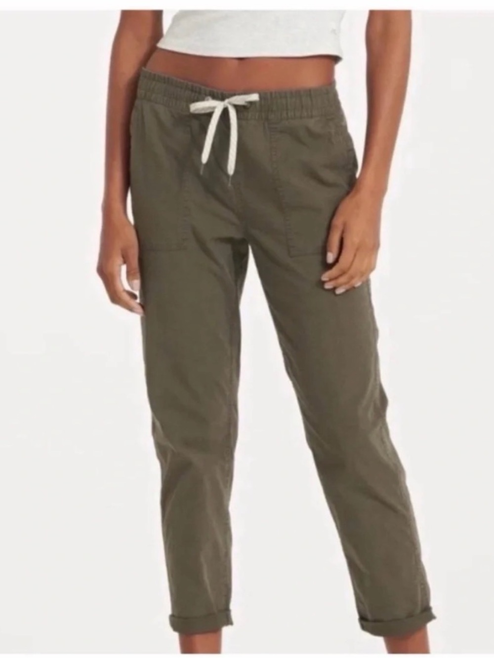 Vuori Olive Drawstring Joggers with Cuffed Hem